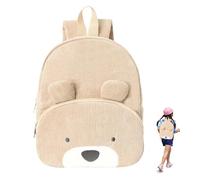 Luckwaii Kita Zaino per bambini per l'asilo e la scuola, per bambini, borsa personalizzata, in velluto a coste, per l'asilo, la scuola, 24 x 10 x 31 cm, cachi, S