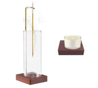 Luckwaii Porta Incenso per Bastoncini Brucia Incenso di Legno Vetro Supporto per Bastoncini di Incenso Rimovibile Raccoglitore Cenere Legno Sottosopra per Meditazione Yoga