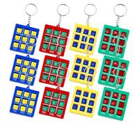 Luckwaii Portachiavi Tic Tac Toe, 12 Pezzi Tictactoe Mini Keychain Durable Plastic Keyholders per Bambini 8 ai 12 Anni, Gioco Tris Portachiavi Bambini per Feste Compleanno, Bomboniere alla Moda