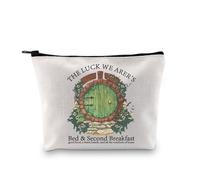 Luckwearer, pochette per il trucco per la seconda colazione, regalo per nerd, libri e film, idea regalo per lettori con cerniera, Seconda colazione 3uk, alla moda
