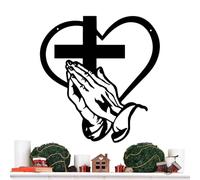 Luckxing Decorazione Murale In Metallo - Religione Che Ispira | Arte Cristiana Per Parete In Metallo Con Cuore | Per Soggiorno, Casa Colonica, Camera Da, Sala Da Pranzo, Ingresso, Corridoio