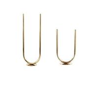 Luckxuan - Lampadario semplice in metallo a forma di U, 2 portacandele tubolari per candele a cono, eleganti candelabri dorati, decorazione per la casa, matrimoni ed eventi