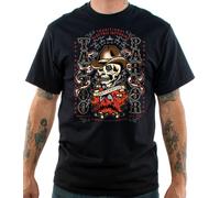 Lucky 13 Howdy Cowboy Dead Scheletro Wild West Biker Tatuaggio Parlor Camicia
