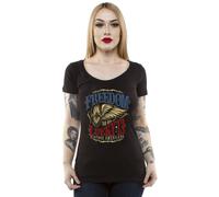 Lucky 13 Libertà Ruota Motociclista Punk Goth Tatuaggio V Collo T Shirt LW1140FR