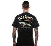 Lucky 13 Maglietta nera personalizzata Clean 4XL Nero