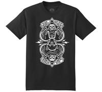 Lucky 13 Ride Or Die Motociclista Grim Reaper Spade Goth T Shirt LM1080RD