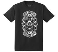 Lucky 13 Ride Or Die Motociclista Grim Reaper Spade Goth T Shirt LM1080RD