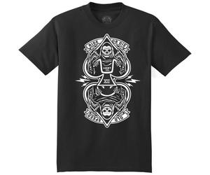 Lucky 13 Ride Or Die Motociclista Grim Reaper Spade Goth T Shirt LM1080RD