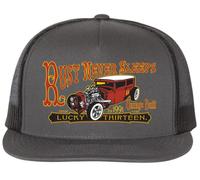 Lucky 13 Rust Never Sleeps Cappello Trucker Biker Uomo Carbone LCSB5RN