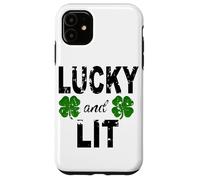 Lucky And Lit St Patricks Shamrock Donne Uomini Irish Clover Custodia per iPhone 11