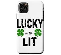 Lucky And Lit St Patricks Shamrock Donne Uomini Irish Clover Custodia per iPhone 11 Pro Max