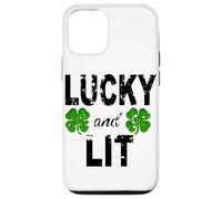 Lucky And Lit St Patricks Shamrock Donne Uomini Irish Clover Custodia per iPhone 12/12 Pro