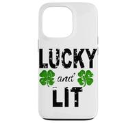 Lucky And Lit St Patricks Shamrock Donne Uomini Irish Clover Custodia per iPhone 13 Pro