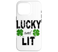 Lucky And Lit St Patricks Shamrock Donne Uomini Irish Clover Custodia per iPhone 16 Pro