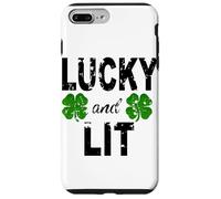 Lucky And Lit St Patricks Shamrock Donne Uomini Irish Clover Custodia per iPhone 7 Plus/8 Plus