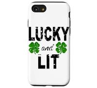 Lucky And Lit St Patricks Shamrock Donne Uomini Irish Clover Custodia per iPhone SE (2020) / 7/8