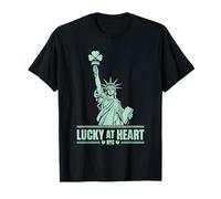 Lucky At Heart NYC Shamrock Statue Inspired St Patricks Day Maglietta