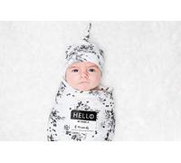 Lucky Baby L2-LJ645 Set Hello World, Cappello e Swaddle, Black Floral