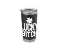 LUCKY BITCH Divertente St Patricks Day Meme 4 Leaf Clover Bicchiere termico in acciaio inox doppia parete