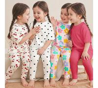 [Lucky Blind Box:RANDOM 4 SETE SEND 1 SETE]Set di T-shirt e Leggings Carino e Dolce con Stampa Floreale a Cuore di Ciliegia, T-shirt Casual Semplice con Scollo Rotondo e Maniche Corte Ampie, Leggings