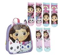 Lucky Boxer Gabby´S Dollhouse - Zaino per bambini con motivo Lilla, piccolo + confezione da 3 calzini per bambini, taglia 23-26, Gabby's Dollhouse, 23-26, Casual