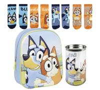 Lucky Boxer ZAINO BAMBINO 3D BLUEY + Confezione di 4 calzini per bambini motivo Bluey taglia 27-30, Bluey, 27-30, Casual