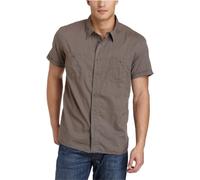 Lucky Brand Camicia da Uomo in Tessuto Marrone, Grande