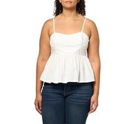 Lucky Brand Canotta da donna a corsetto increspato solido, Bianco brillante, X-Large