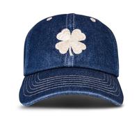 Lucky Brand Cotton Embroidered Baseball cap with Adjustable Straps for Men And Women (One Size Fits Most) Cappellino, Lucky Clover-Denim Chiaro, Etichettalia Unica Unisex-Adulto