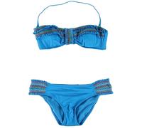 Lucky Brand Donne Fiesta Side Tab 2 Pezzi Bandeau, Blu, Piccolo