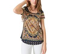Lucky Brand - Maglietta da Donna in Moquette persiana - Blu - XL