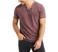 Lucky Brand - Maglietta da Uomo marchiata Venice Burnout, con Scollo a Taglio - Rosso - M