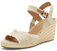 Lucky Brand Mindra, Sandalo Espadrillas con Zeppa Donna, Naturale/Plat, 38.5 EU