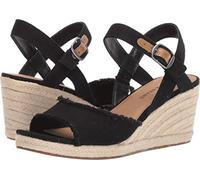 Lucky Brand Mindra, Sandalo Espadrillas con Zeppa Donna, Nero, 38.5 EU