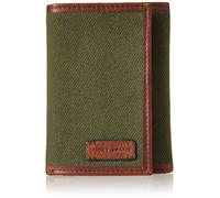 Lucky Brand Portafoglio Uomo Trifold goffrato e L-fold Tela/Pelle - Oliva, Tri-Fold