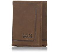 Lucky Brand Uomo Cuoio scanalato RFID Trifold, Marrone, OSFA, Marrone, Taglia unica