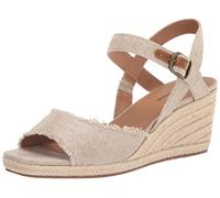 Lucky Brand Women's Mindra Wedge Sandal, Natural/Platino, 6.5 Wide