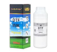 Lucky Bridge Inchiostro pigmentato DTF bianco da 500 ml per PET Film a trasferimento termico inchiostro di ricarica per tutte le stampanti Epson DTF con testina di stampa DX5 DX7 5113 XP600 I3200 ecc.