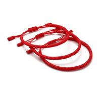 LUCKY BUDDHIST - 3 braccialetti portafortuna tibetani + regalo buddista! - Fatto a mano. Regolabile al polso. Per uomini e donne. Braccialetti dell'amicizia realizzati in tessuto intrecciato