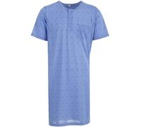 Lucky Camicia da notte da uomo a maniche corte a rombi con tasca sul petto, Blu, XXL
