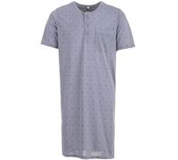 LUCKY Camicia da notte da uomo, a maniche corte, con abbottonatura sul petto, grigio., L