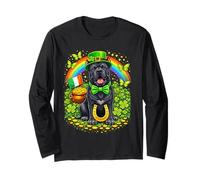 Lucky Cane Corso St Patrick’s Day Rainbow Shamrock Dog Lover Maglia a Manica