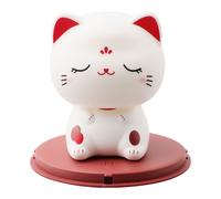 Lucky Cat Statuetta Auto Waving Alimentato Solare Perfetta per Buona Fortuna e R