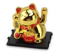Lucky Cat Waving Arm Set, 2 Pollici Maneki Neko Lucky Fengshui Cat Vivid Lovely Solar Fortune Cat Statue per Decorare Front Desk Auto Aperture Aziendali