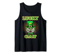 Lucky Cat with Leprechaun Hat Funny St. Patrick's Day Canotta