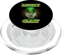 Lucky Cat With Leprechaun Hat Funny St. Patrick's Day PopSockets PopGrip per MagSafe