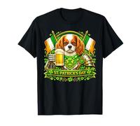 Lucky Cavalier King Charles Spaniel Patrick’s Day Shamrock Maglietta