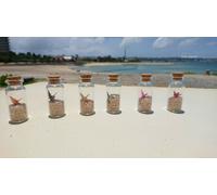 Lucky Charm Star sabbia e piccole gru di carta origami in 6 piccole bottiglie...