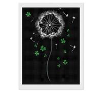 Lucky Clover Dente di Leone St Patricksday Diamond Painting Kit rotondo Full Drill Cross Stitch Immagini artistiche per la decorazione della parete della casa 30,5 x 40,6 cm