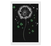 Lucky Clover Dente di Leone St Patricksday Diamond Painting Kit rotondo Full Drill Cross Stitch Immagini artistiche per la decorazione della parete della casa 20,3 x 30,5 cm